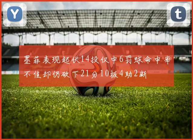 墨菲表现起伏14投仅中6罚球命中率不佳却仍砍下21分10板4助2断